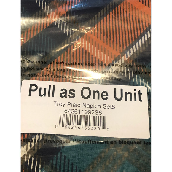 NWT Target Thanksgiving Holiday Troy Plaid Cotton Napkins 2 Sets Of 6 (12 total) - Picture 6 of 10